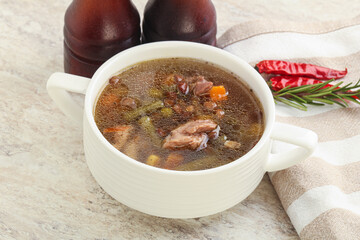 Soup with lentil and chicken