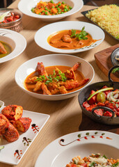 Variety of Indian cuisine dishes