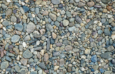 Pebbles stone or river stone  background with vintage filter 