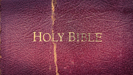 Top view of Holy Bible text on old Bible.
