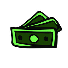 Us dollar money sketch vector illustration. Financial crisis, sanctions policy hand drawn element. Investment risk market icon.