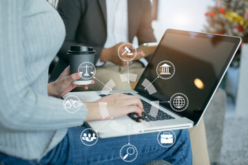 Lawyers having  Concepts of  Legal services at the law office work Legal advice online on computer labor law