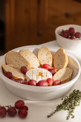 Delicious appetizer with cheese brie