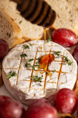 Delicious appetizer with cheese brie