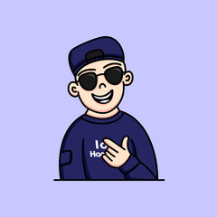Cartoon Cool Boy character illustration