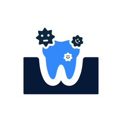 Simple editable vector graphics. Tooth, germs icon.