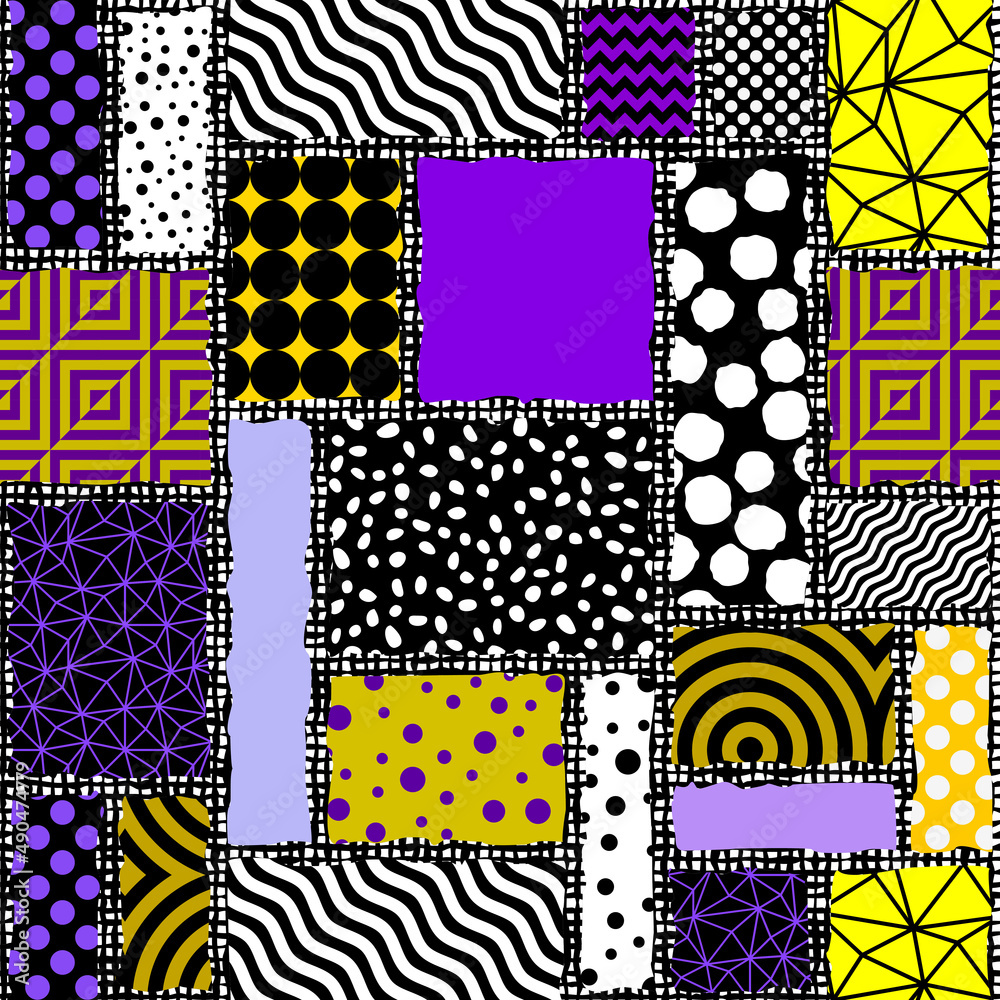 Leinwandbilder Seamless vector pattern. Abstract square texture