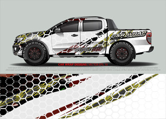 Racing Car Decal Graphic Vector, wrap vinyl sticker. Graphic abstract stripe designs for Racing vehicles.
