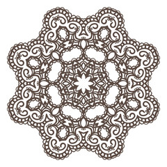 Round pattern, Circular ornament design element, Vector