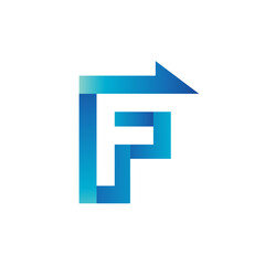 Fototapeta premium Letter F Arrow Logo Vector