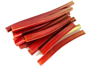 rhubarb stalks isolated on white backround