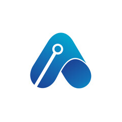 Letter A Technology Logo Vector