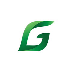 Letter G Leaf Logo Vector