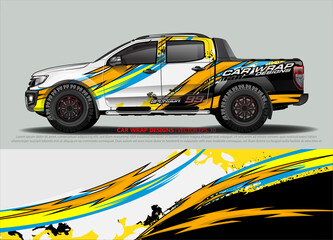 Racing Car Decal Graphic Vector, wrap vinyl sticker. Graphic abstract stripe designs for Racing vehicles.