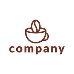 coffee cup with coffee bean logo design
