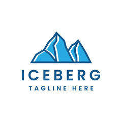 blue iceberg logo design