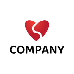 letter S love logo design