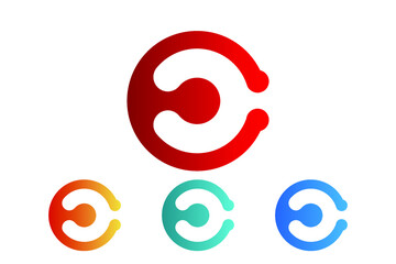 Gradient Letter C Logo Set