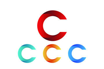 Gradient Letter C Logo Set