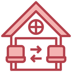 FILE TRANSFER red line icon,linear,outline,graphic,illustration