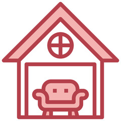 SOFA red line icon,linear,outline,graphic,illustration