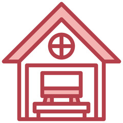 TELEVISION red line icon,linear,outline,graphic,illustration