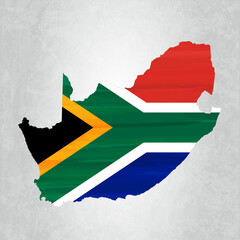 South Africa map with flag