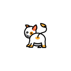 Fototapeta premium kitten cute animal icon color line illustration vector design
