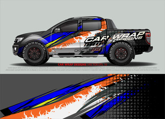 Racing Car Decal Graphic Vector, wrap vinyl sticker. Graphic abstract stripe designs for Racing vehicles.