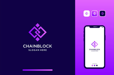 chain block logo design.