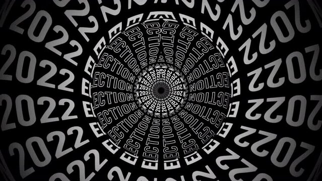Motion typography of Election 2022 pattern texture effect in black background