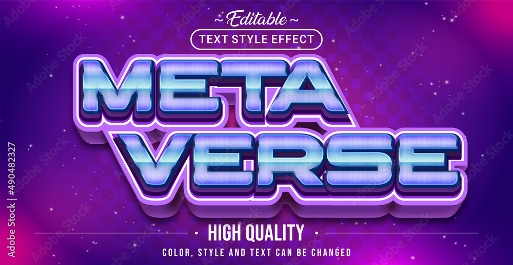 Poster Editable text style effect - Metaverse text style theme.