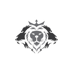 lion king logo head face illustration vector design