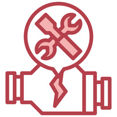 ENGINE red line icon,linear,outline,graphic,illustration