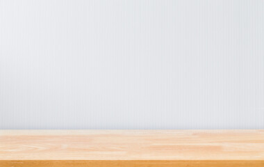 Abstract Natural wood table texture isolated on white background : Top view of plank wood for...