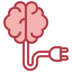 CHARGING red line icon,linear,outline,graphic,illustration