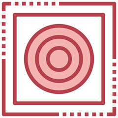 BULLEYE red line icon,linear,outline,graphic,illustration
