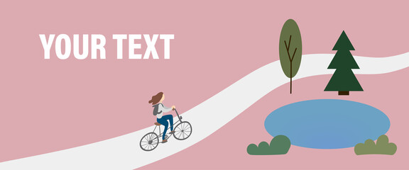 web banner about the problems and issues of ecology and peace, healthy lifestyle, nature management and nature conservation, cycling