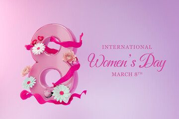 3D illustration International Women's Day Celebration 