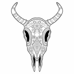 Buffalo Sugar Mexican Skull. Buffalo Skull cool. Vector illustration