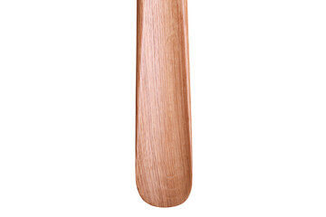wooden spoon for handmade shoes on a white background, there is a place for writing