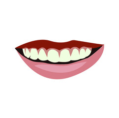 Vector illustration of sweet smiling woman's lips.