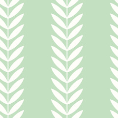 Botanical vector seamless pattern. Simple scandinavian floral design. Vertical stripes with leaves, nature inspired pastel toned print for fabric, wallpaper, wrapping paper and stationery