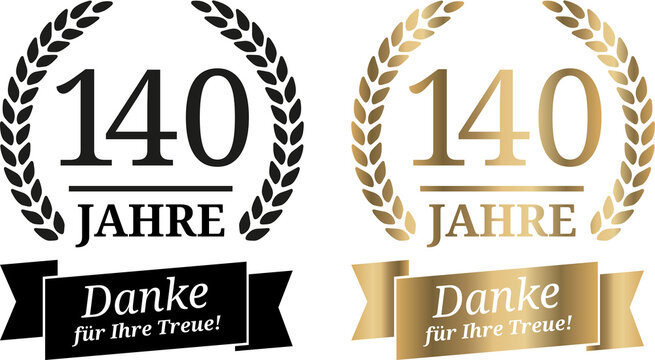 Signet 140 Jahre Gold und Schwarzweiß