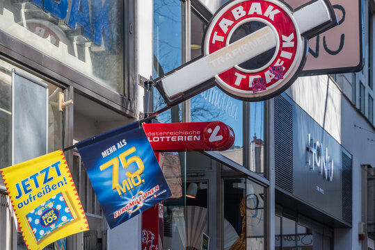 Werbung f&uuml;r Tabak Trafik und Lotto