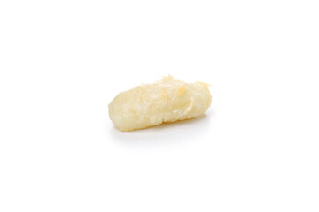 One potato gnocchi isolated on white background