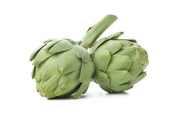 Obraz premium Fresh raw artichoke isolated on white background