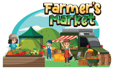 Flea market concept with farmer's market