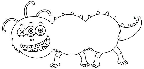 Black and white doodle character