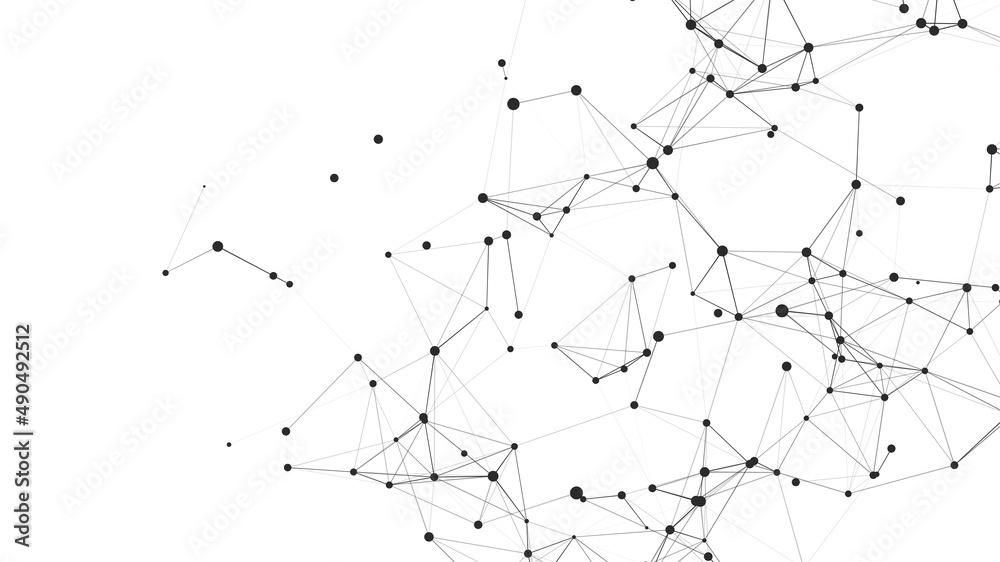 Poster Network connection structure. Concept of hi tech and future. Communication and web concept. Big data visualization. 3D rendering.